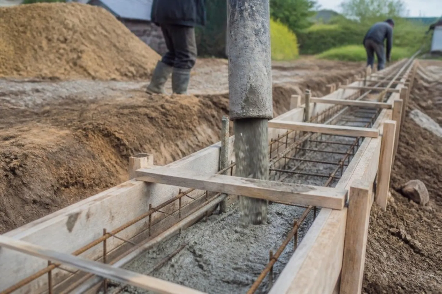 Nystøbt fundament i beton